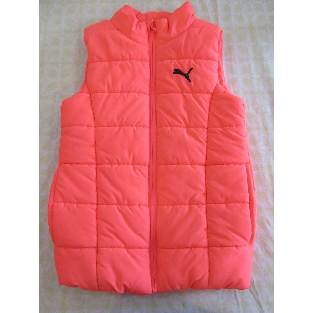 Girls Neon Puma Puffer Vest Size Small 7/8 NWOT